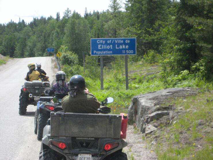 atvs on the side of the road in Elliot Lake Ontario