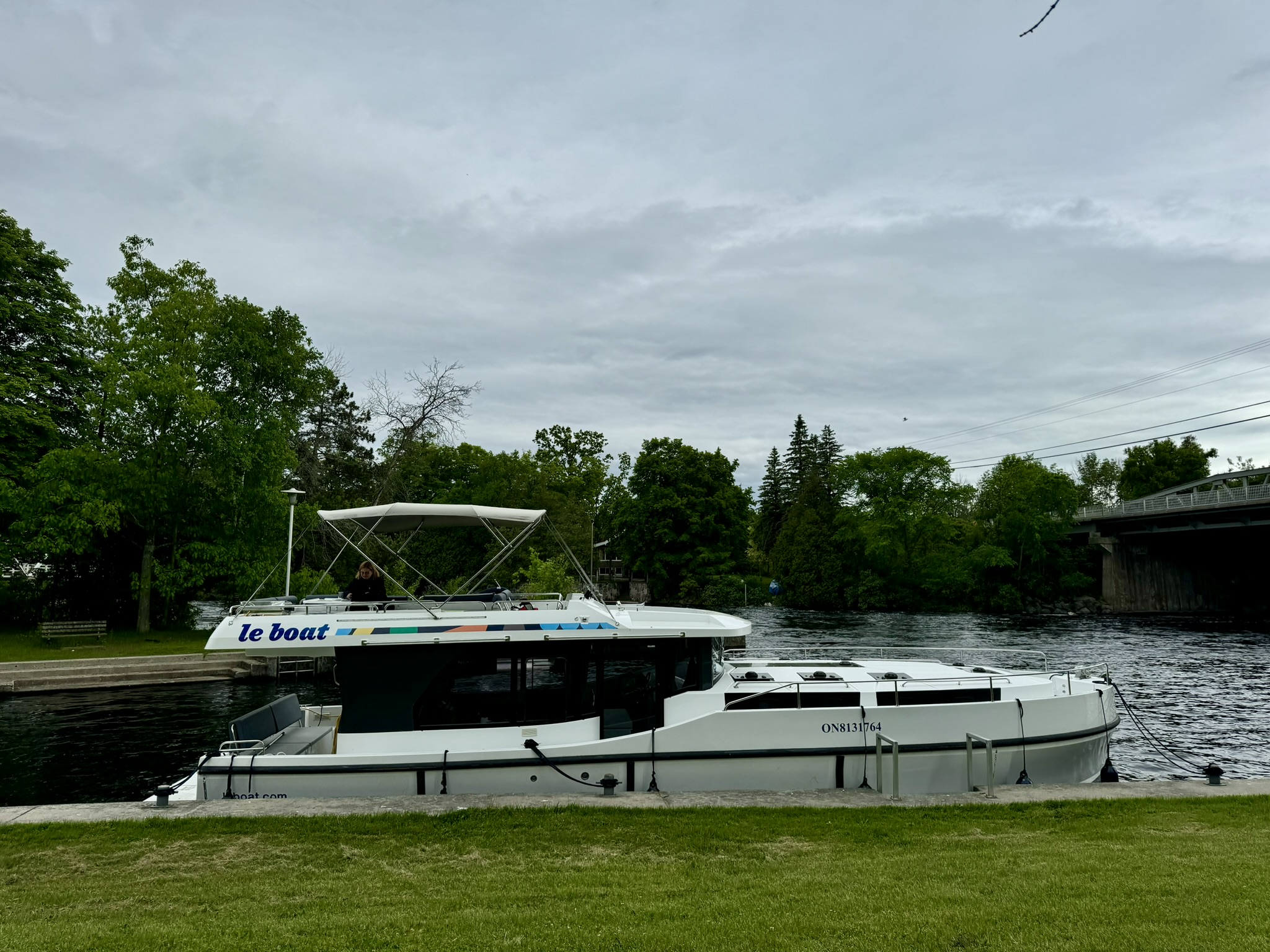 Le Boat branded boat on the Trent Severn Waterway in Ontario, Canada.