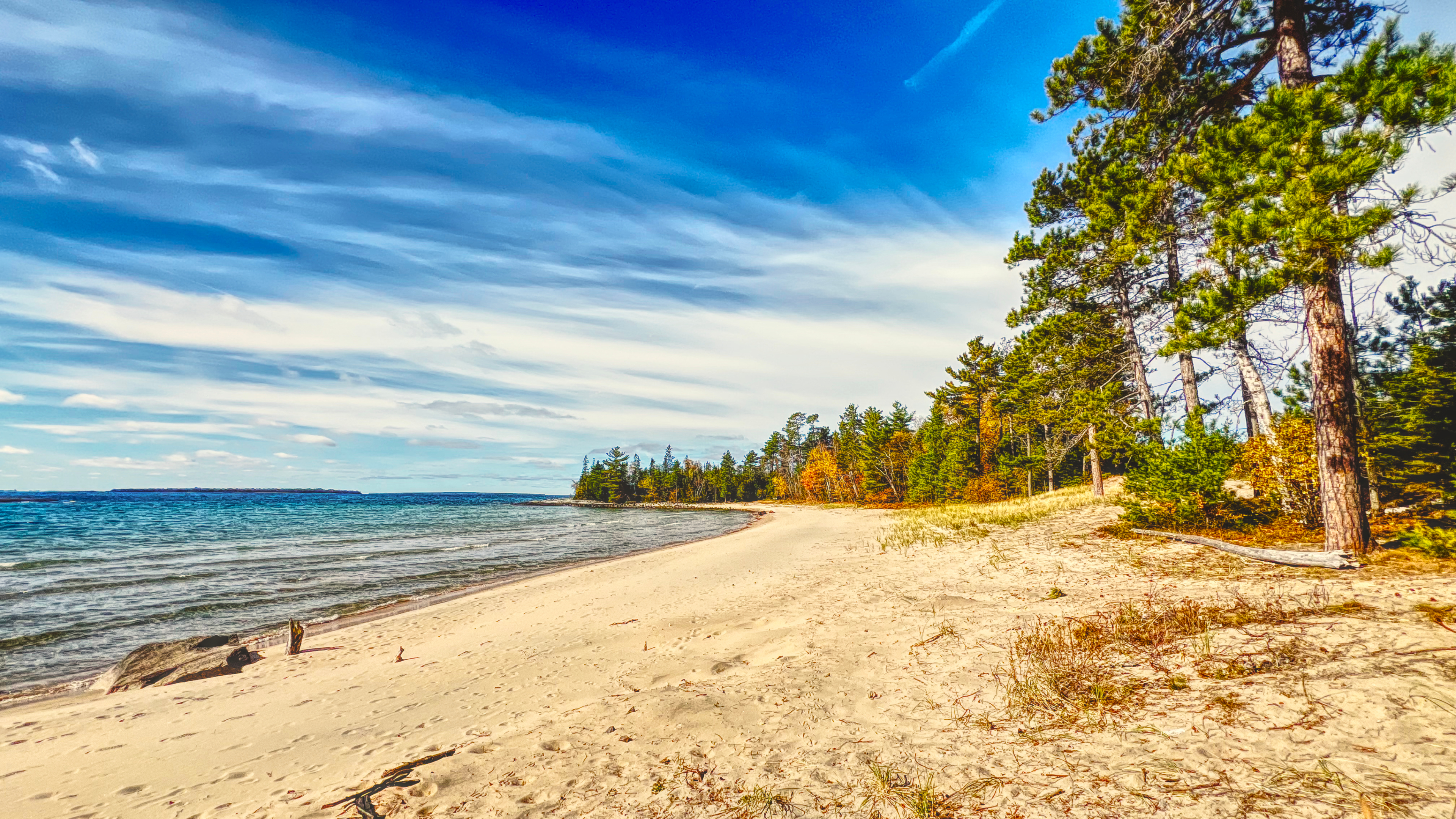 Sandy beach in Northern Ontario.