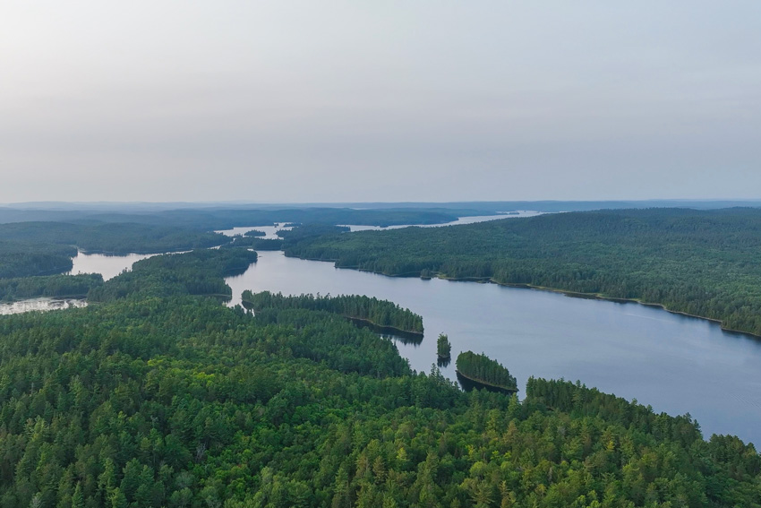 aerial of lake obabika