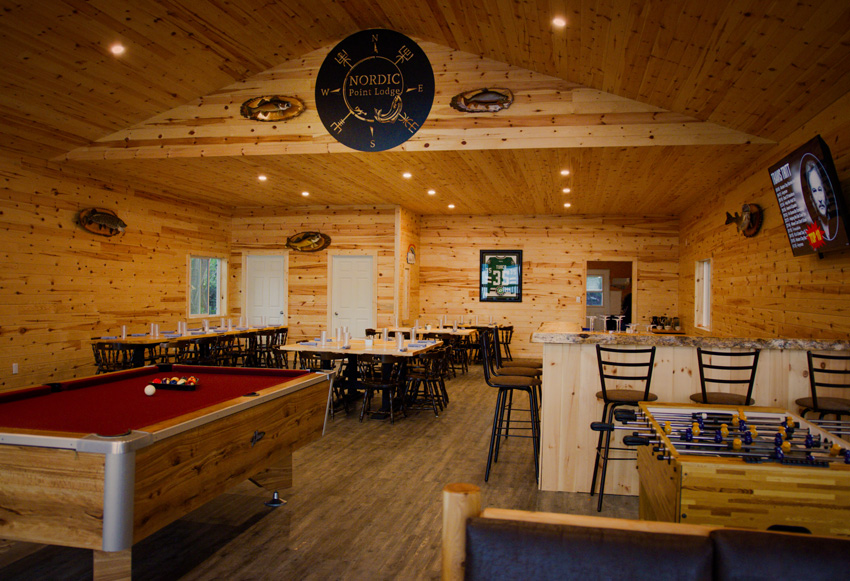 indoor dining area nordic point lodge