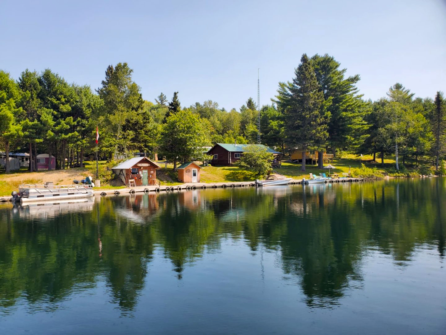 view from the lake Ten Mile Lake Lodge Elliot Lake Ontario