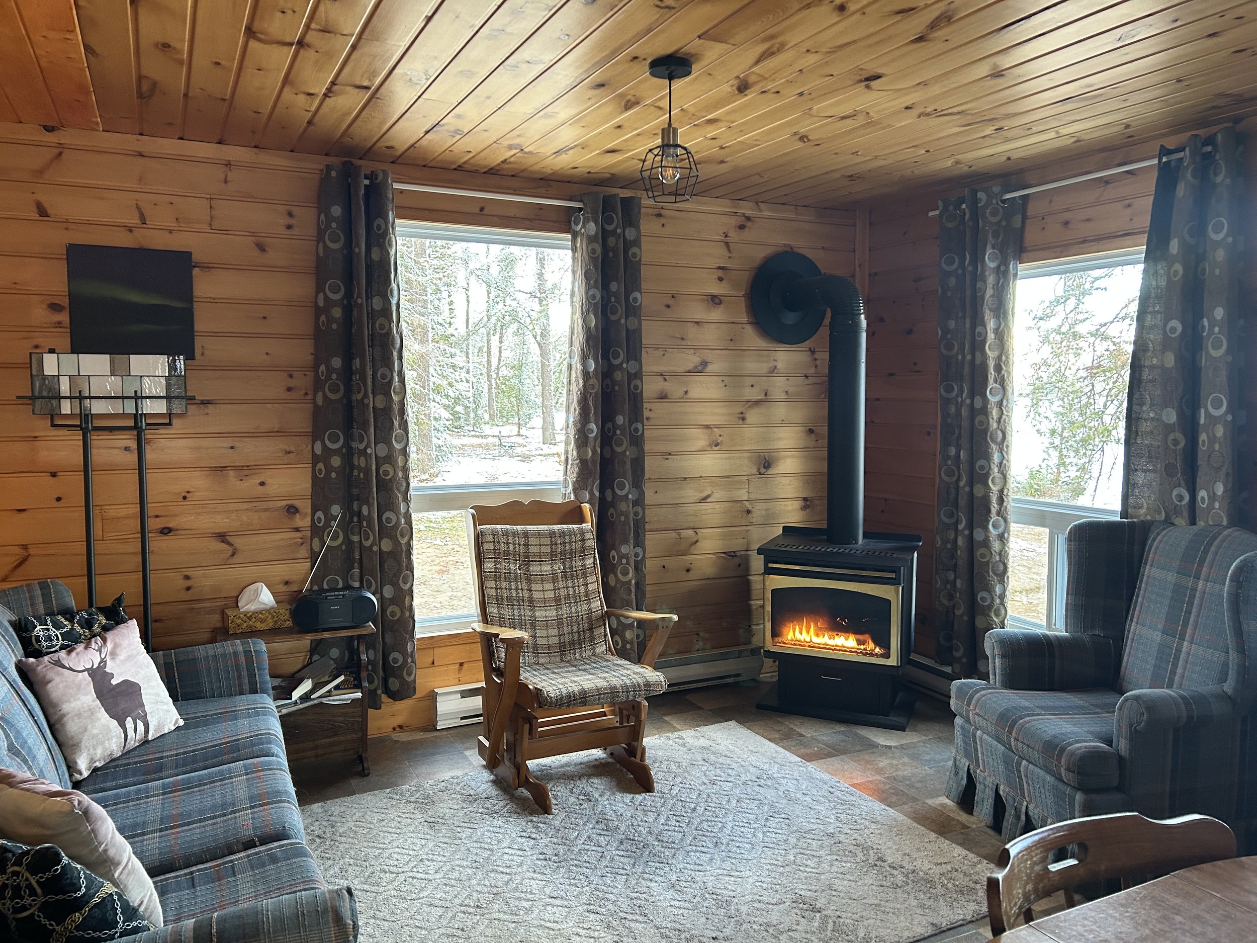 interior of cabin at poplar point camp northern ontario