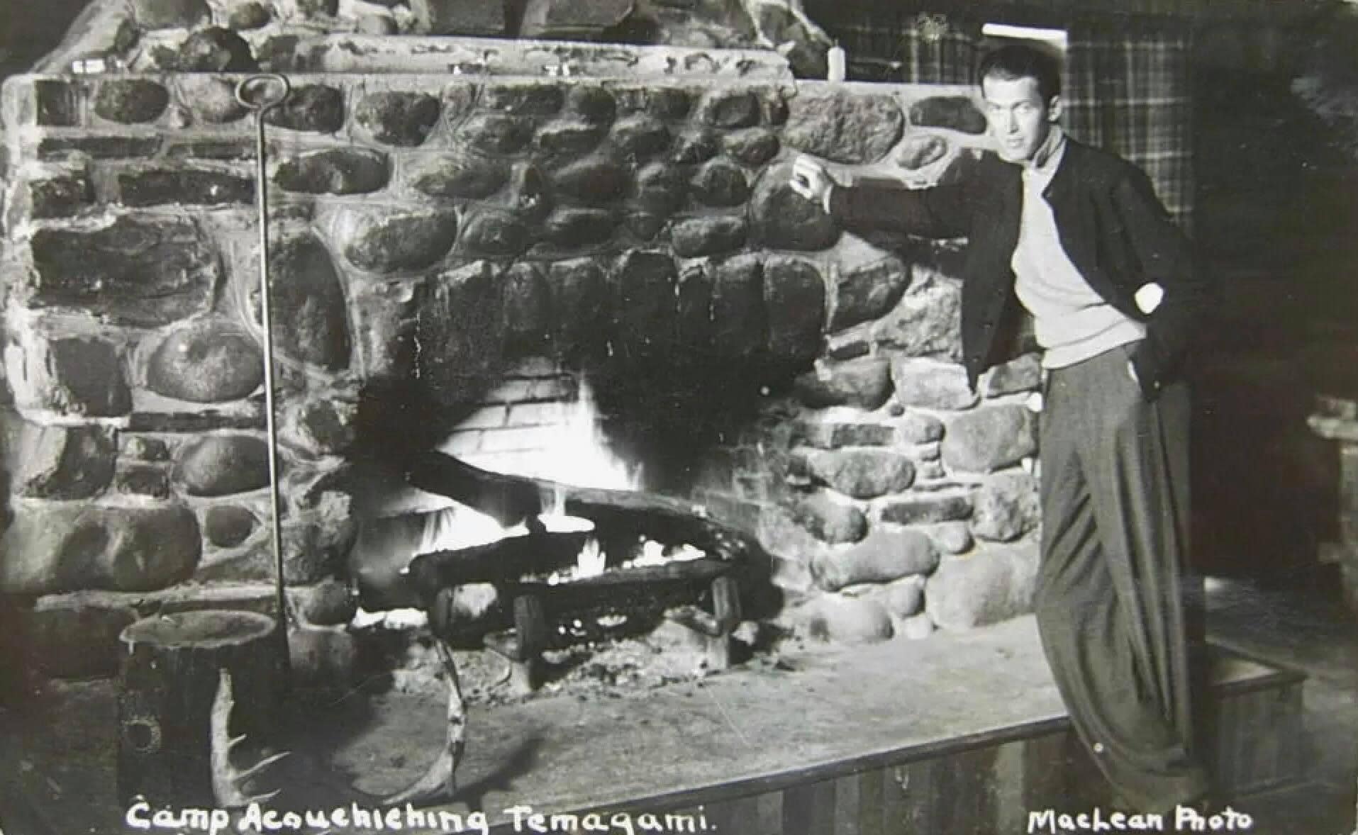 jimmy stewart at camp achouchiching lodge in temagami ontario canada.