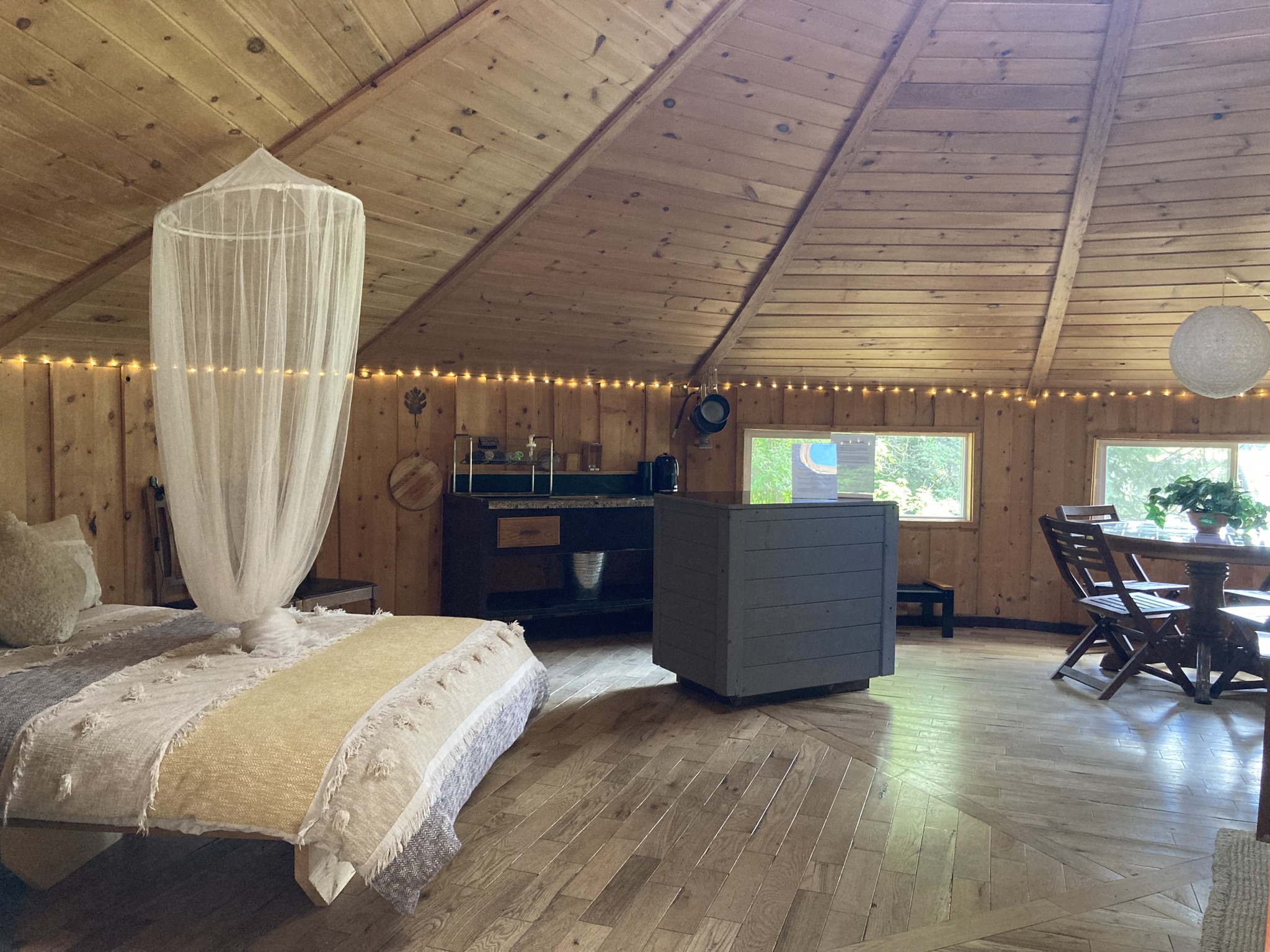 inside of a modern yurt