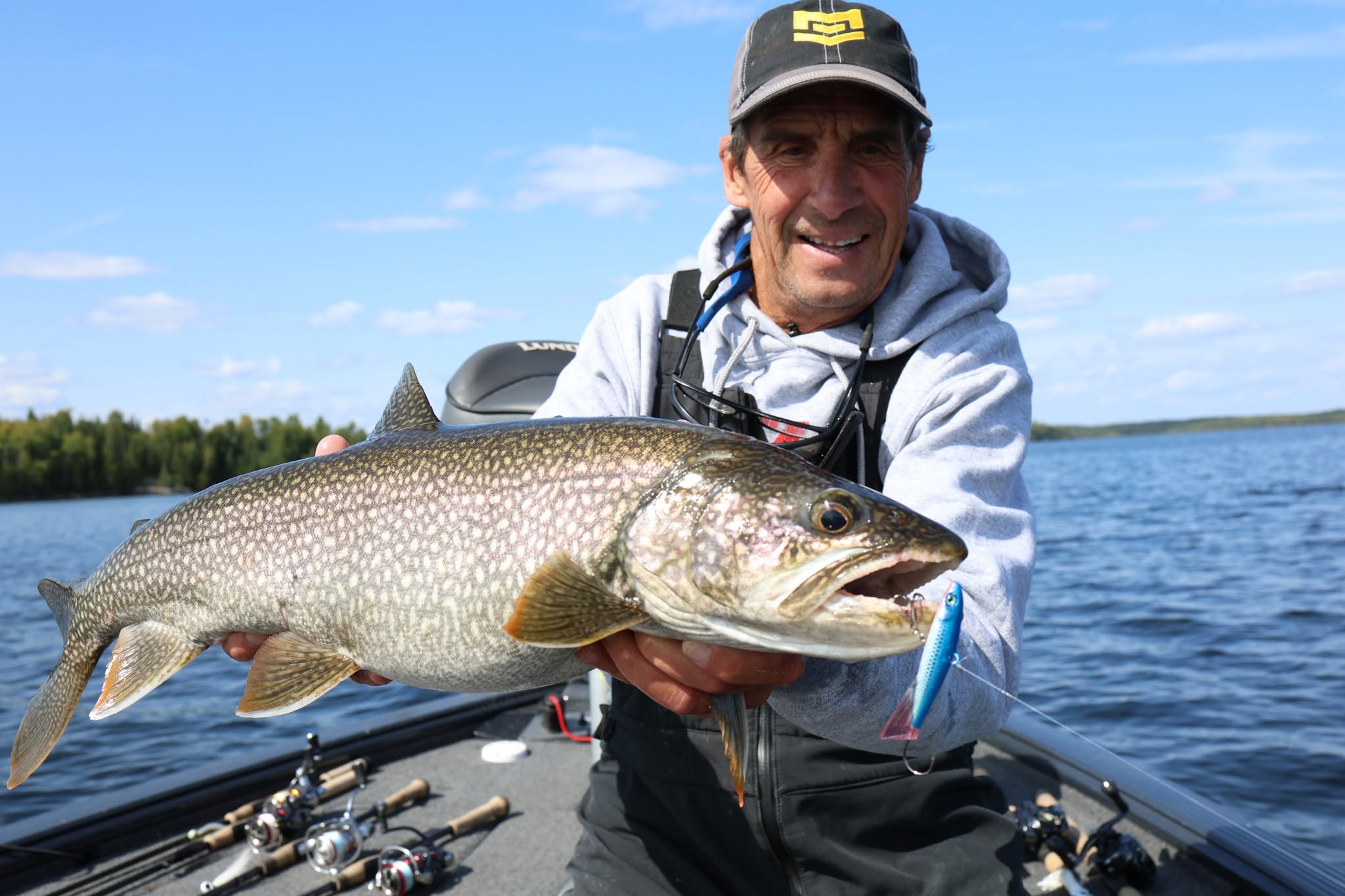 Lake trout fishing on Sturgeon Lake, Ontario