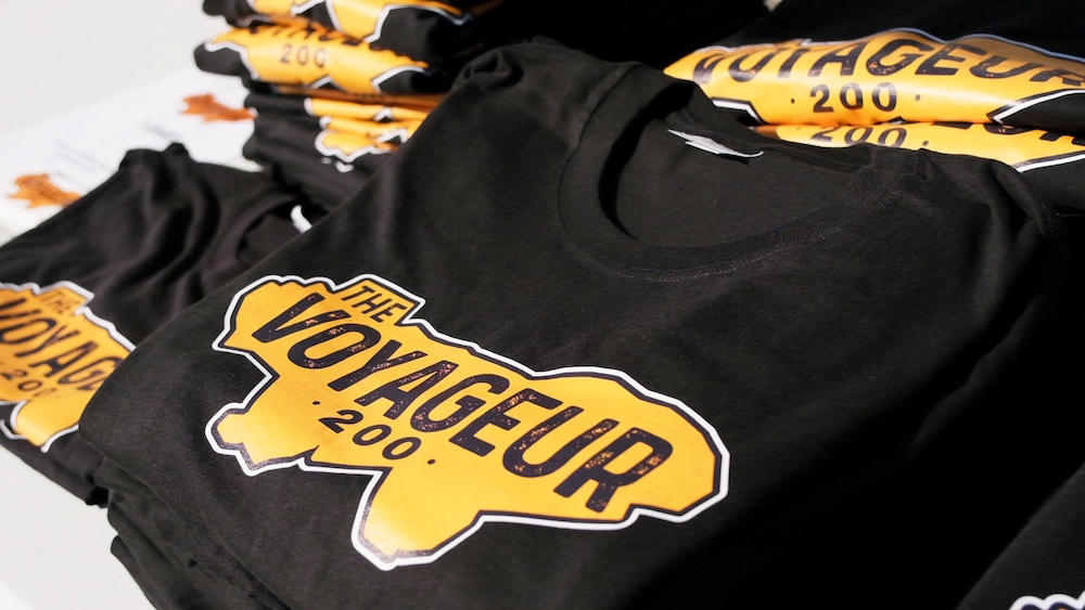 T-shirts reading The Voyageur 200