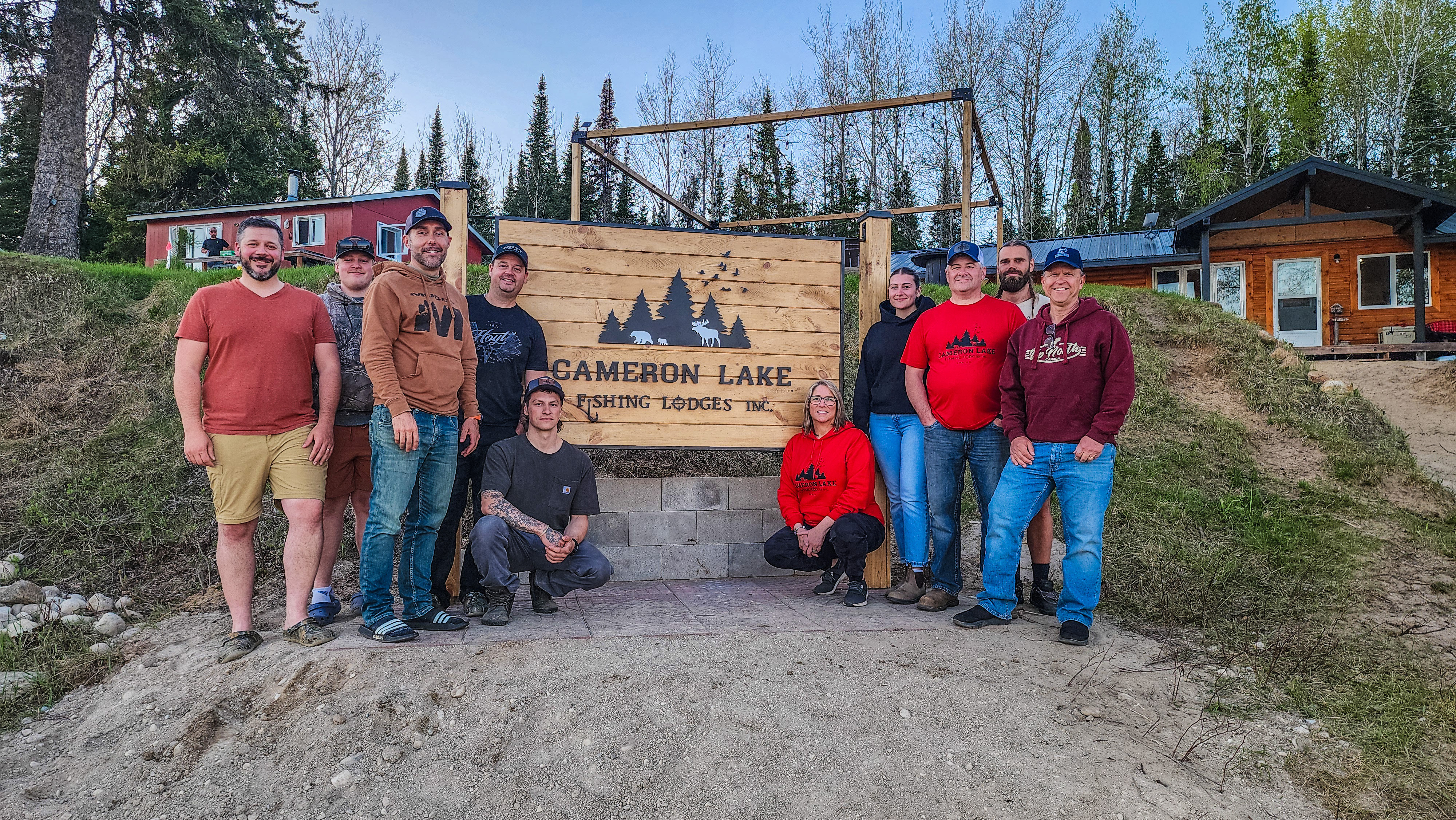 cameron lake fishing lodges group photo