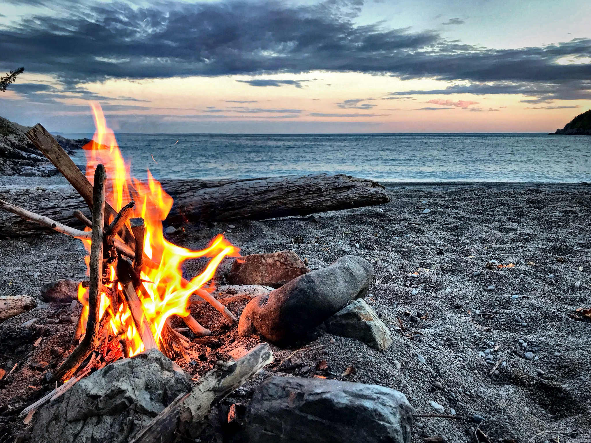 beach campfire