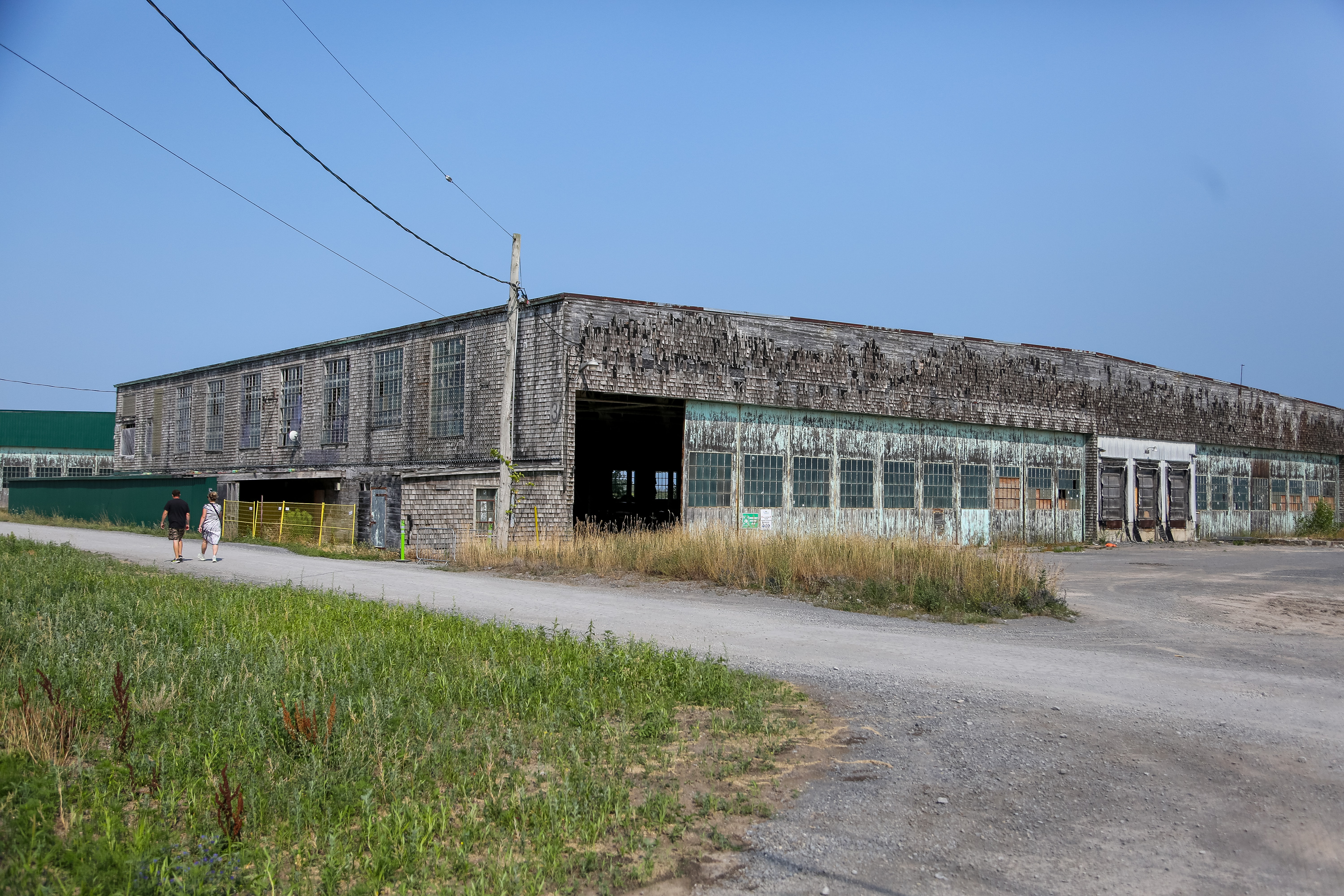 A decades-old, decaying airport hangar at Base31.