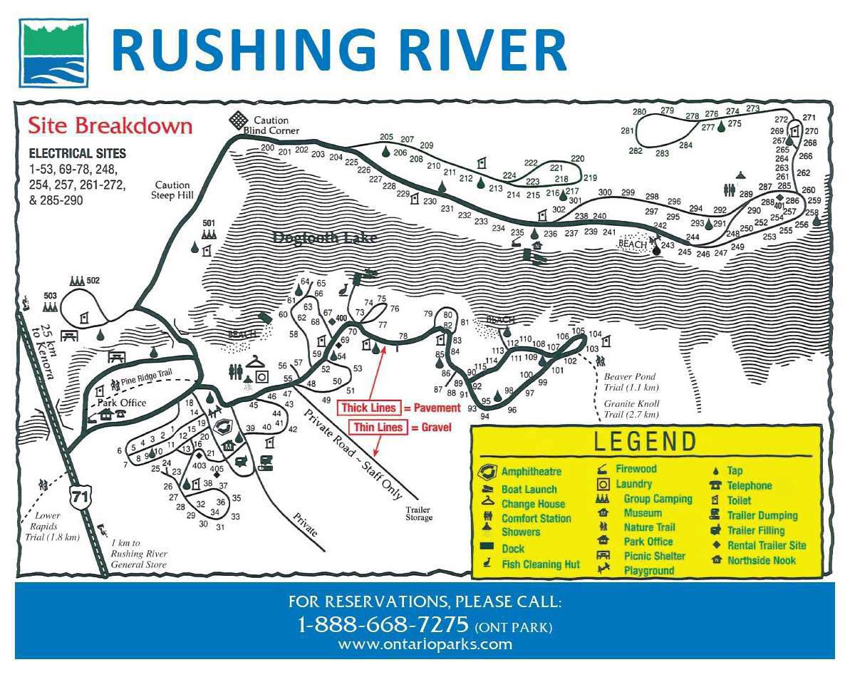 Rushing River Provincial Park Campsite Map