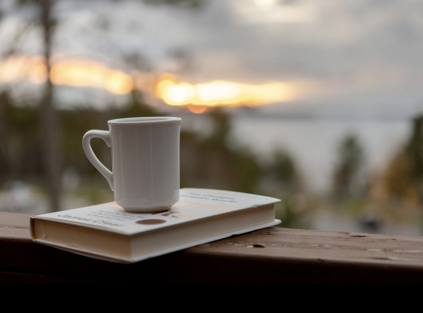 reading books on the deck