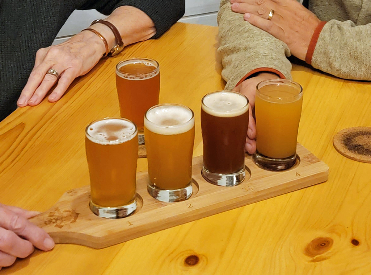 Flight of beer at the Hallett Brewing Company in Fort Frances.