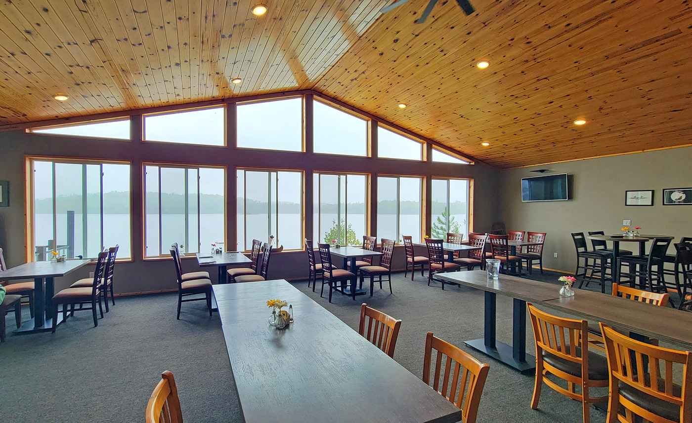 Main dining room at Quetico Brewing Company in Atikokan, Ontario.