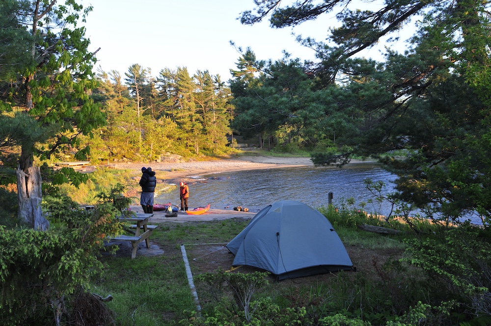 Tent near the water