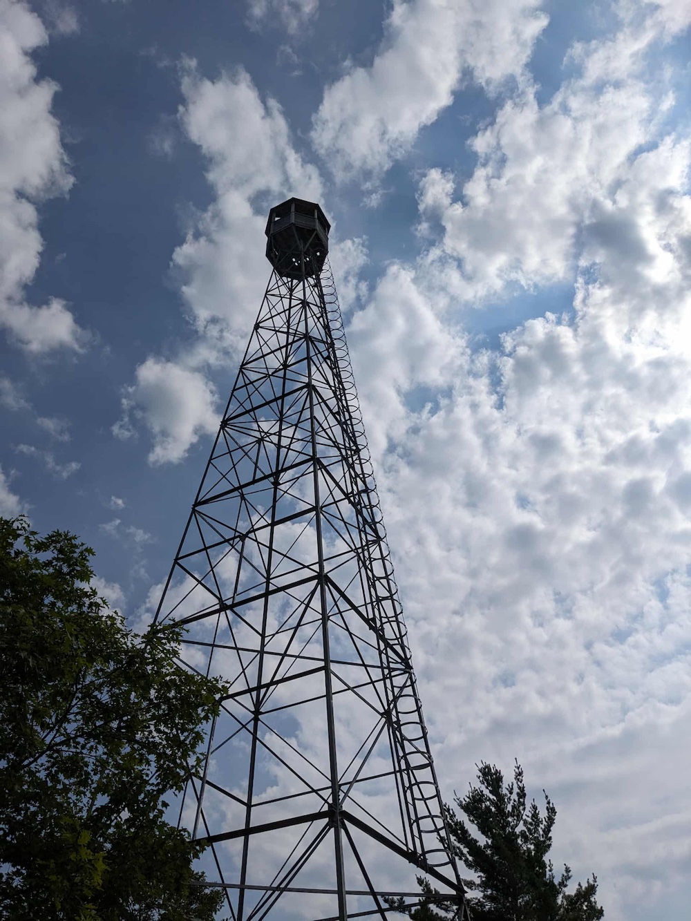 Looking up at fire tower