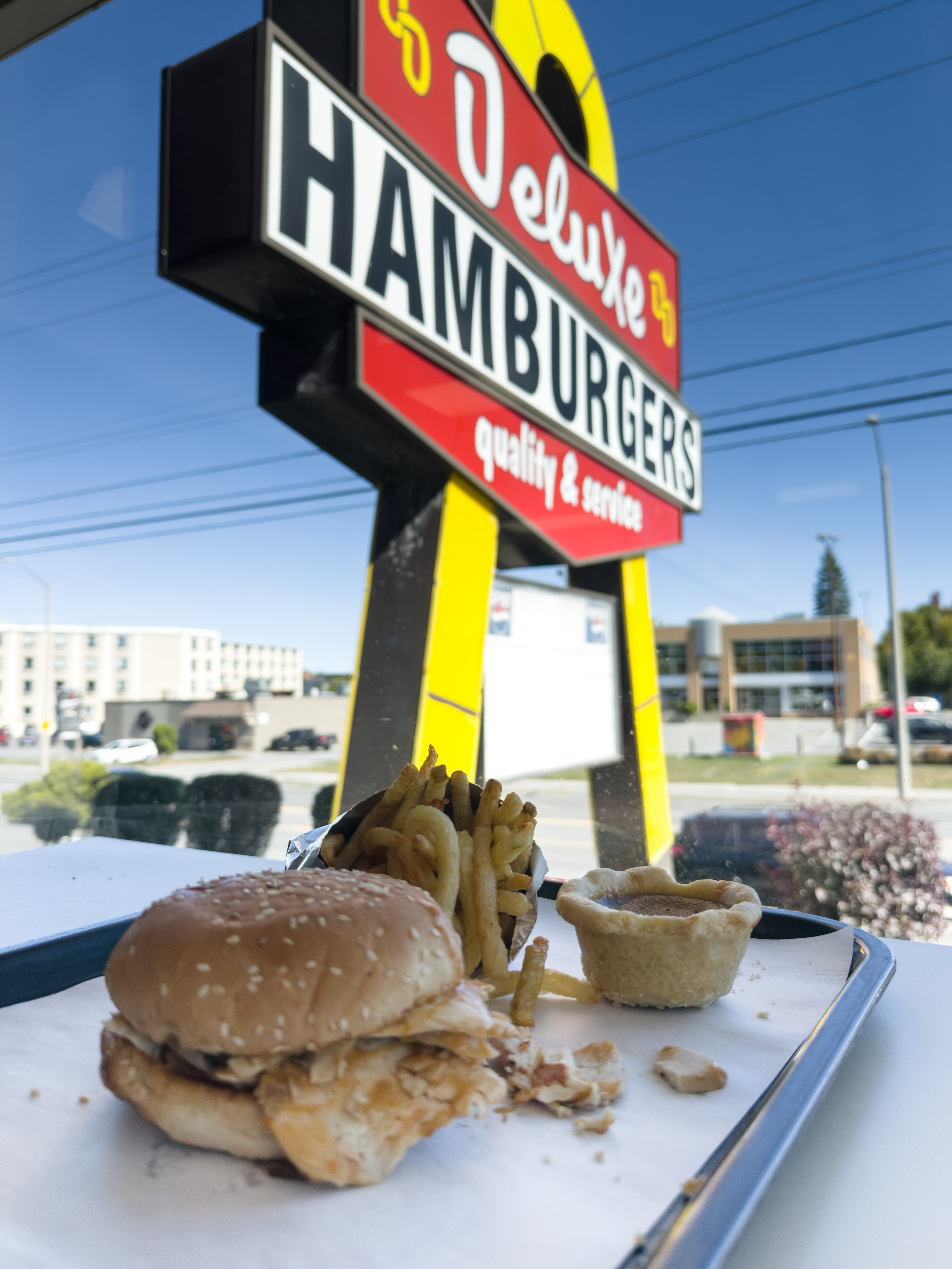 Chicken burger at Deluxe Hamburgers