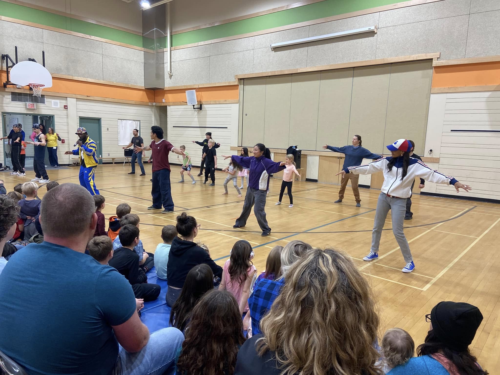 Bboyizm performing at a local school as part of the Sunday Smiles Program.