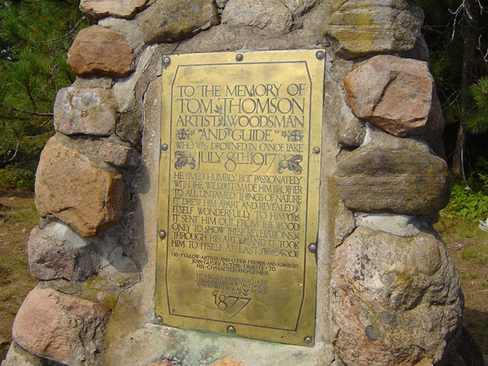 Cairn dedicated to Tom Thomson in Algonquin Park