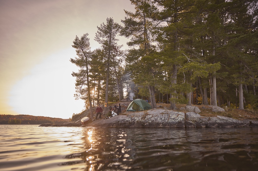 People camped on point