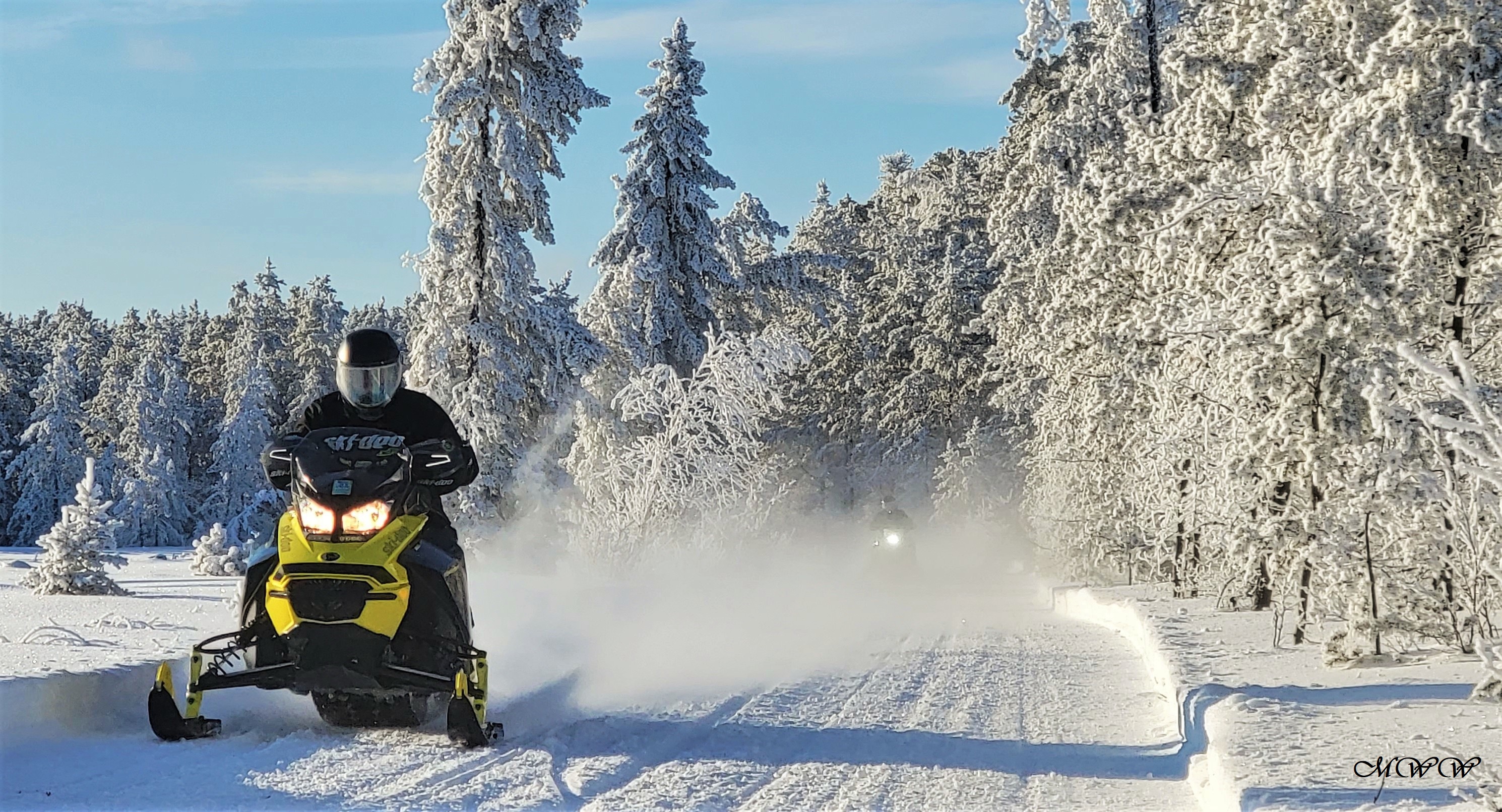 Fresh snow is awesome for snowmobiling.