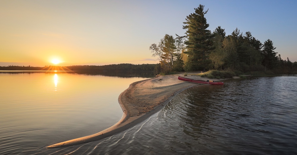 Canoe on sandy shore