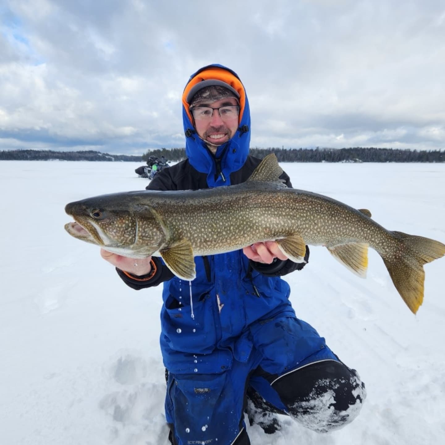 Ice fishing on Whitefish Bay, Lake of the Woods at Crawford's Camp.