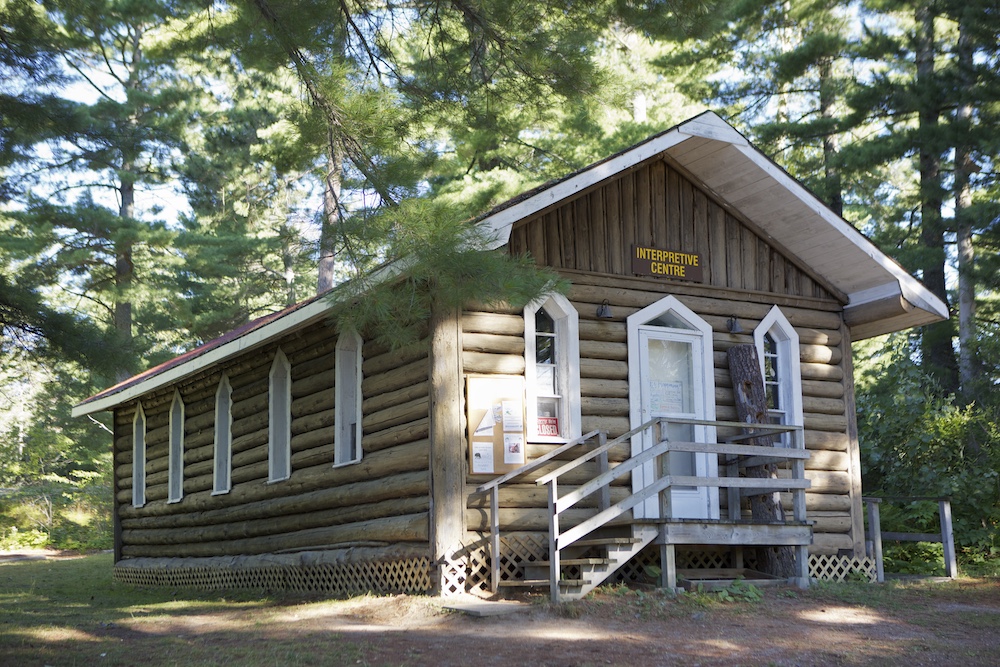 Wooden building in the woods