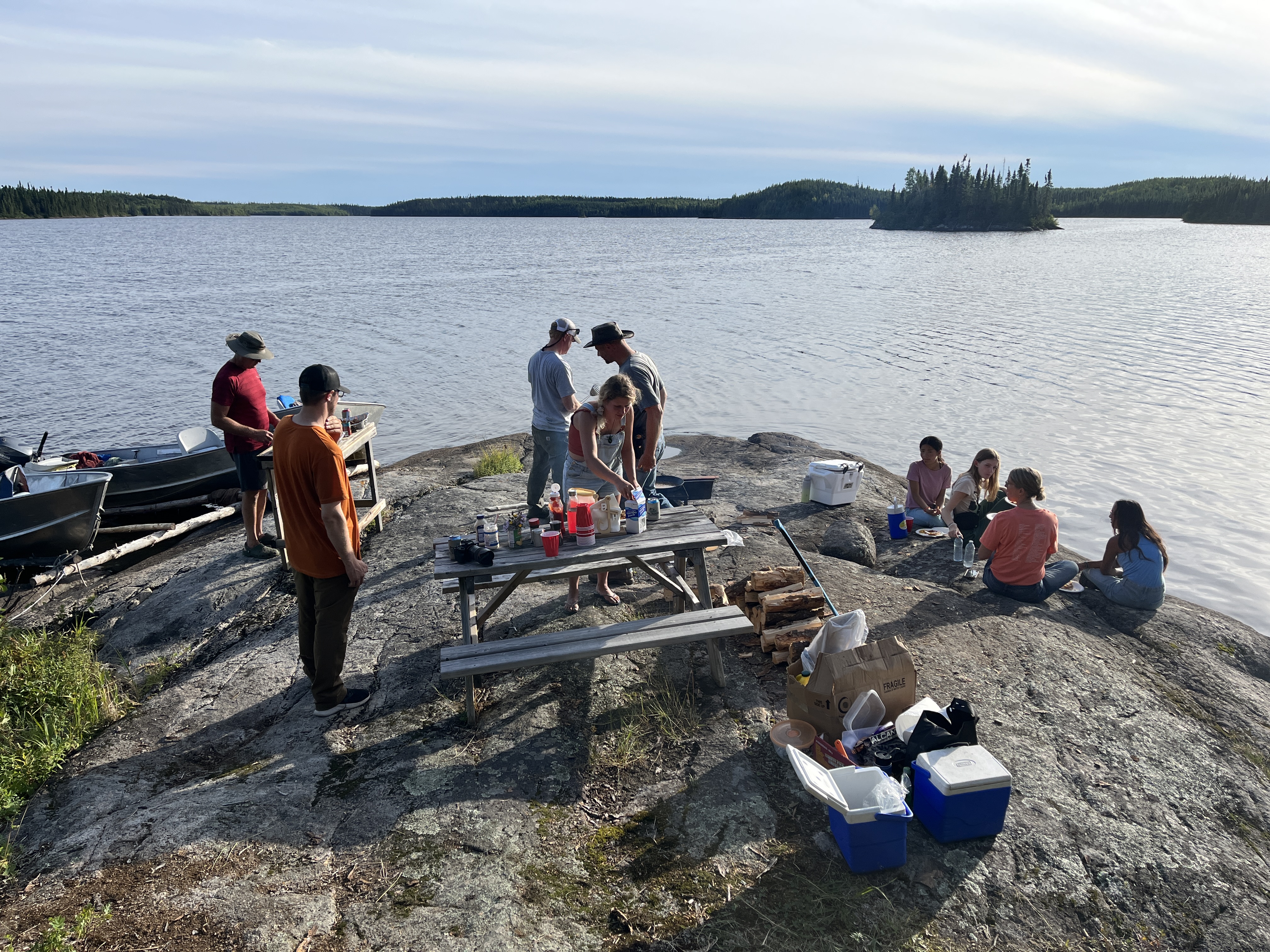 Shore lunch at Big Hook Wilderness Camps.