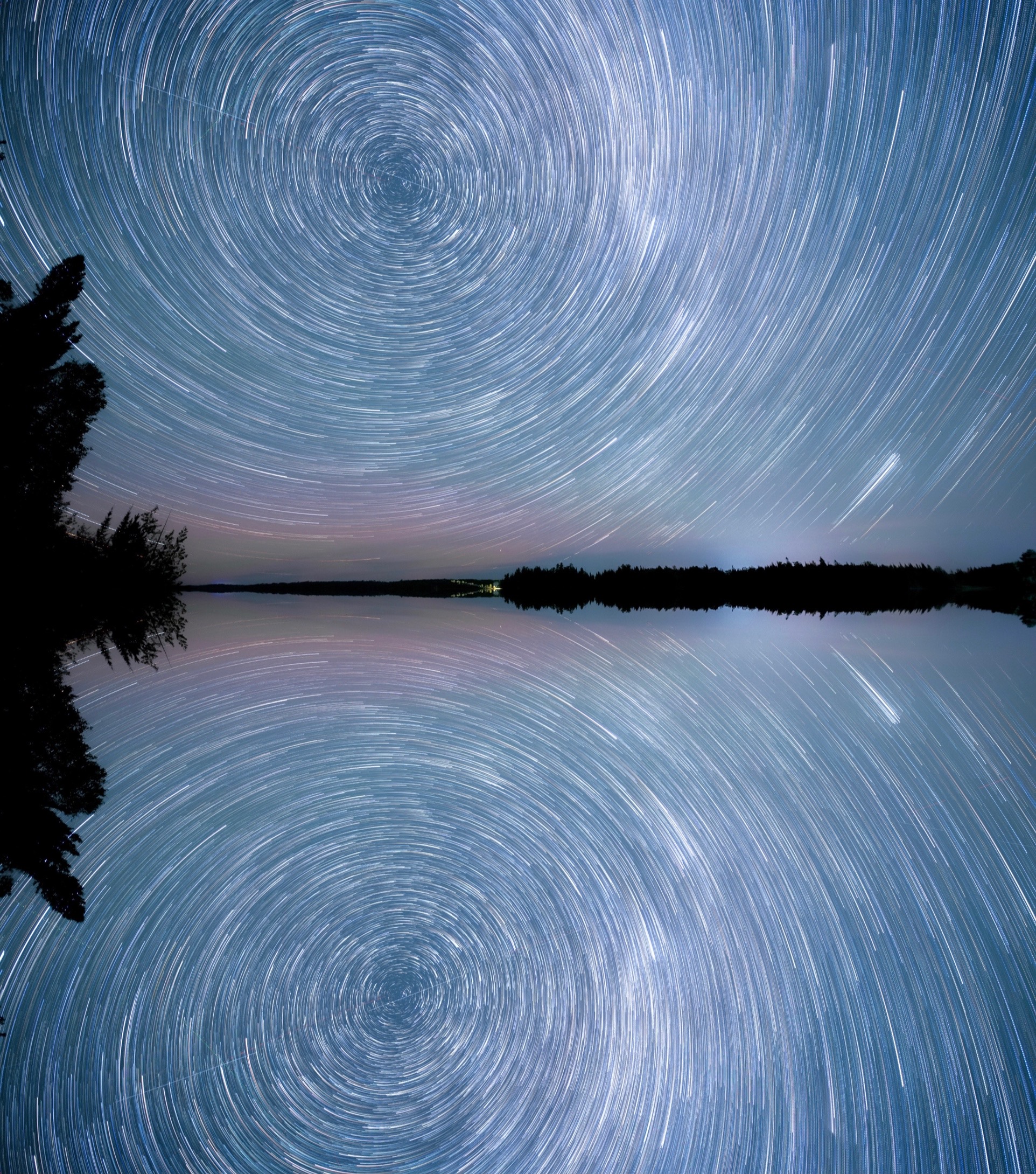 Star trails result from the earth's rotation.