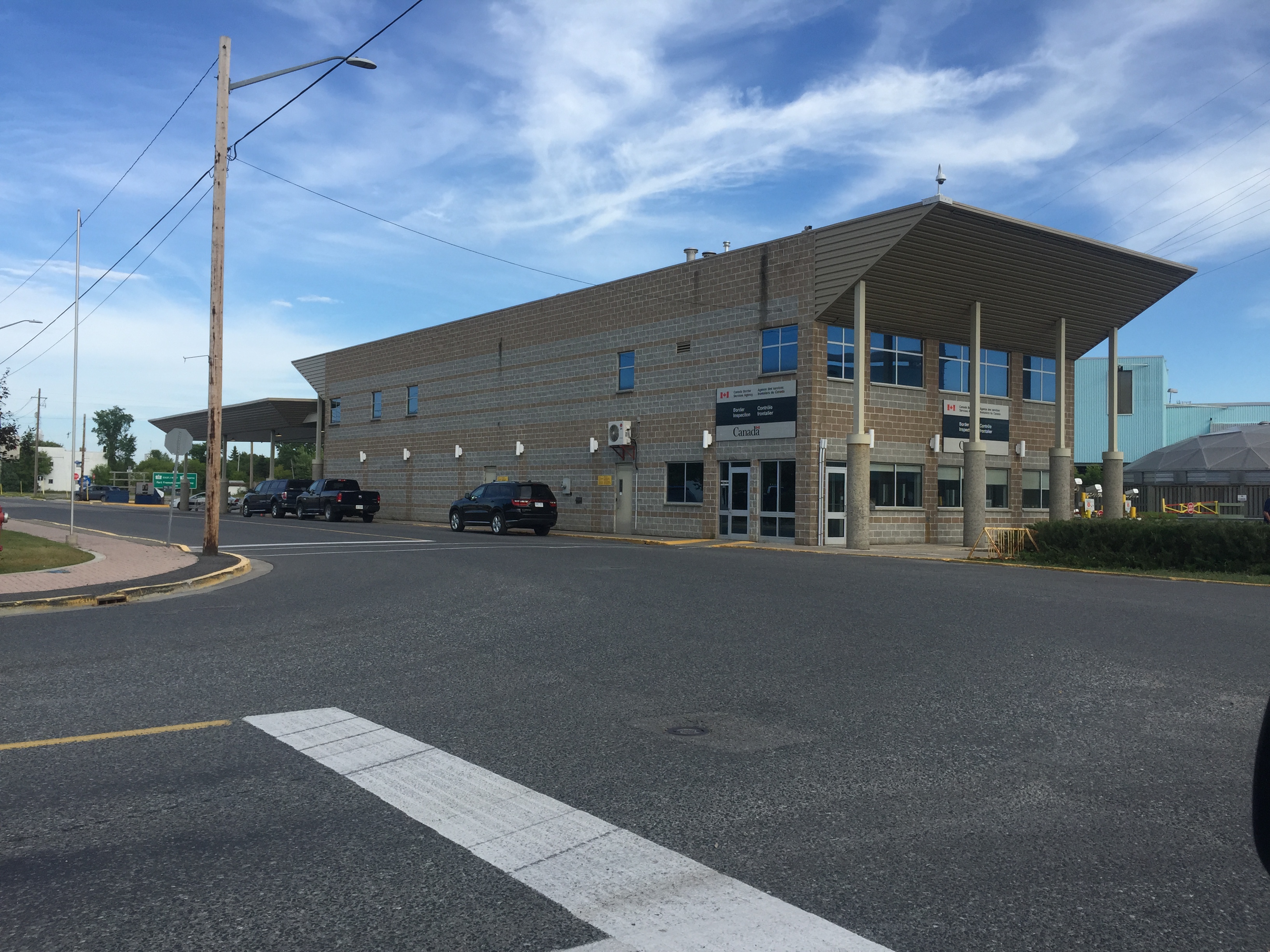 Crossing the border into Canada.