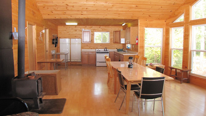 Pickerel Arm Otatakan fly-in outpost cabin kitchen