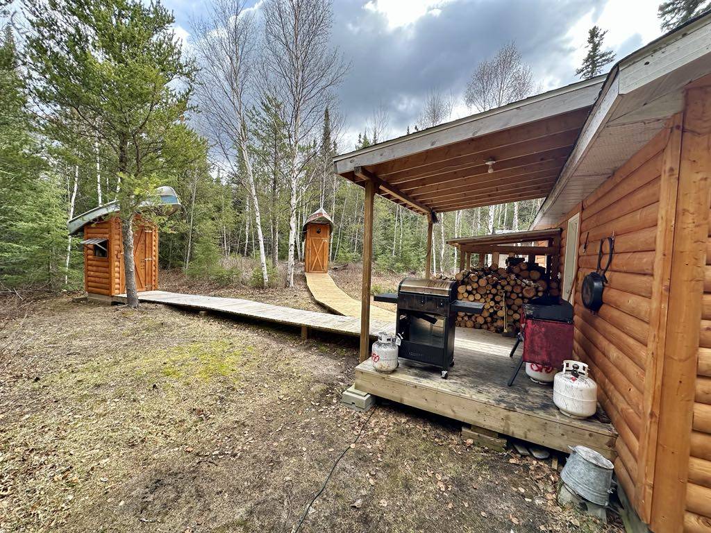 Sturdy boardwalks to outhouse at Slate Falls Fly-in Outposts