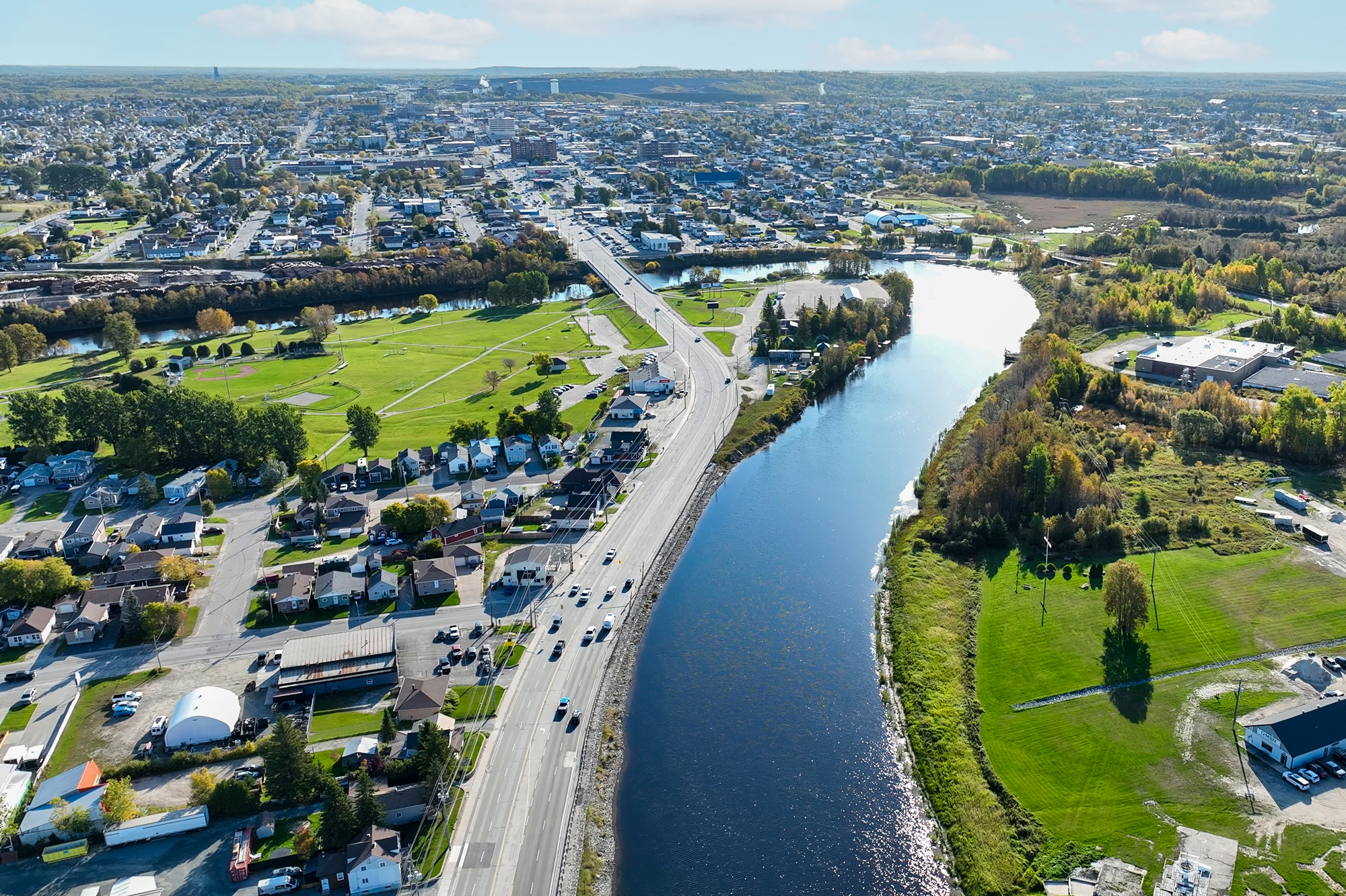 aerial photo of timmins ontario