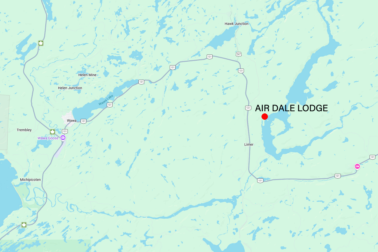 google map to air-dale lodge