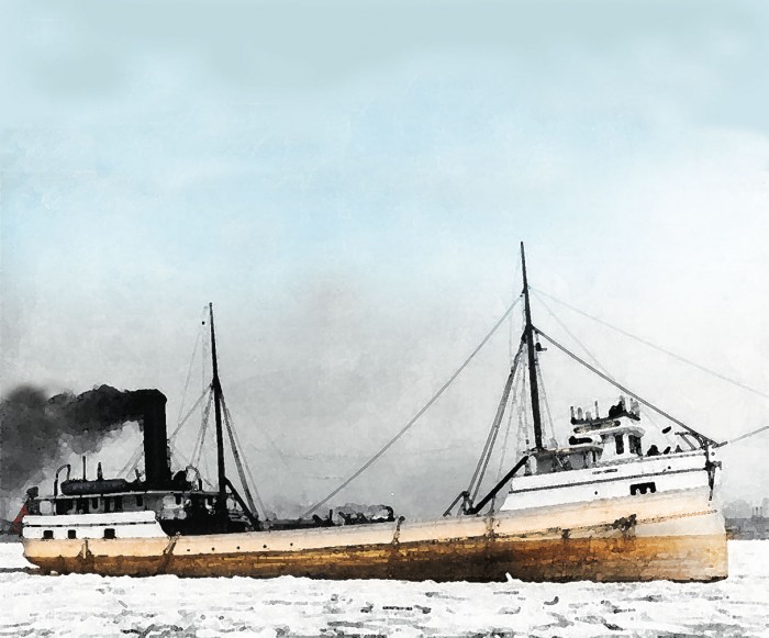 Wooden steamship Charles Hebard wreckd in 1902.