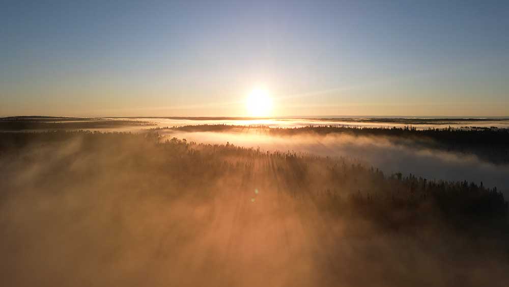 sun over the landscape