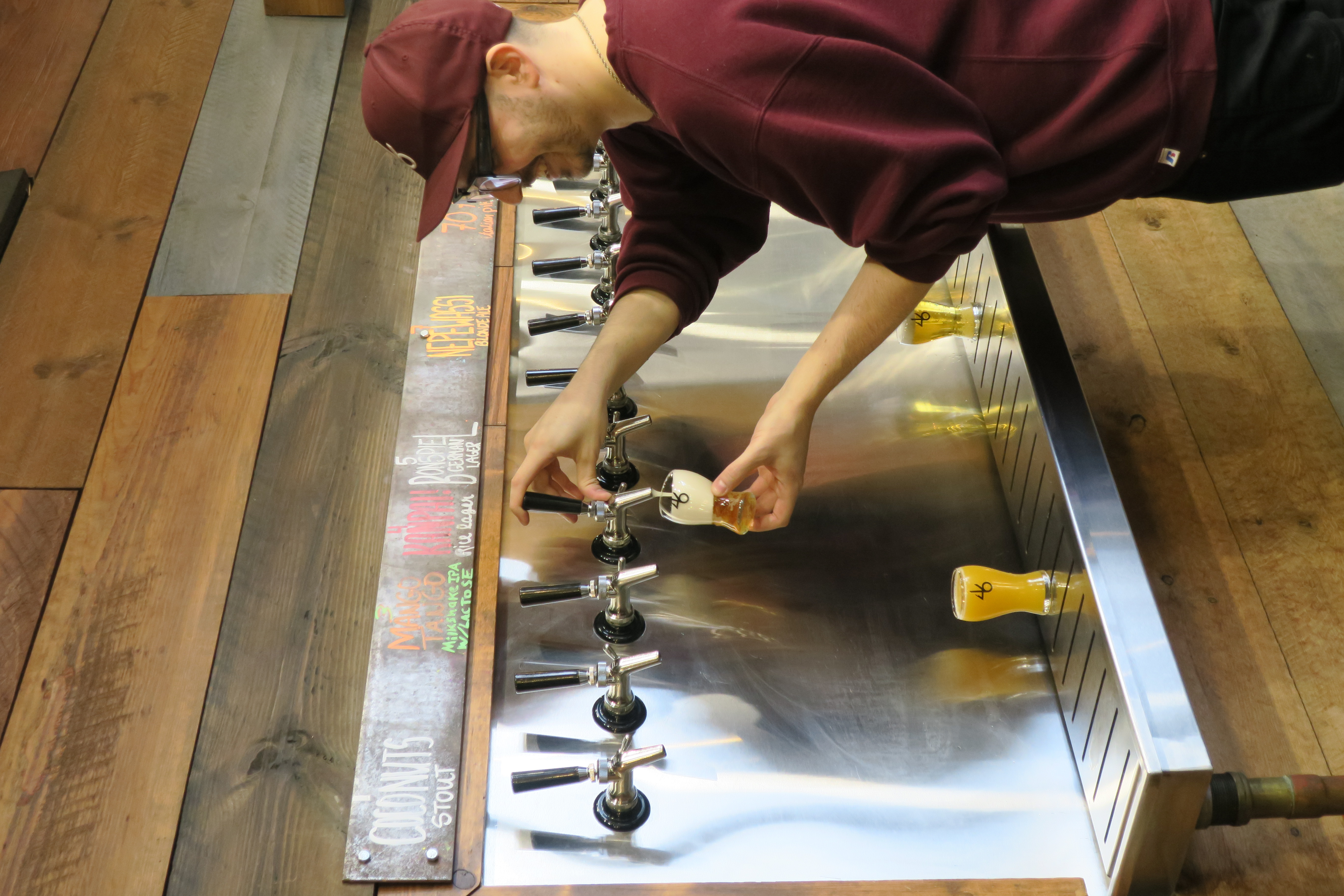 Bartender pouring beer