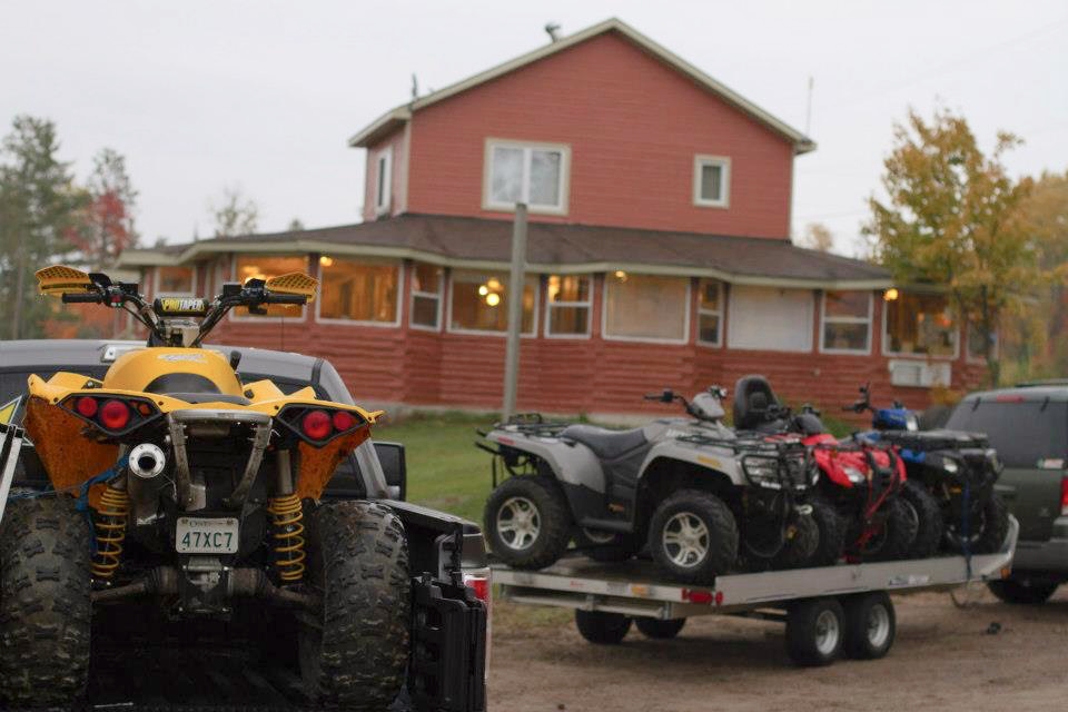 ATVs on trailers at Mattawa Adventure Camp