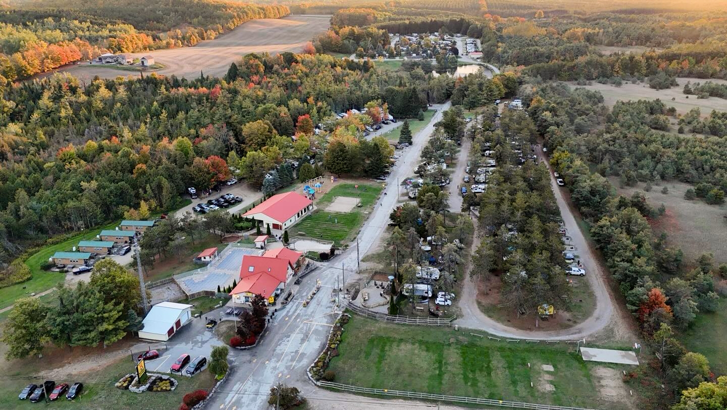 aerial view of Barrie Ontario Springwater KOA RV campground