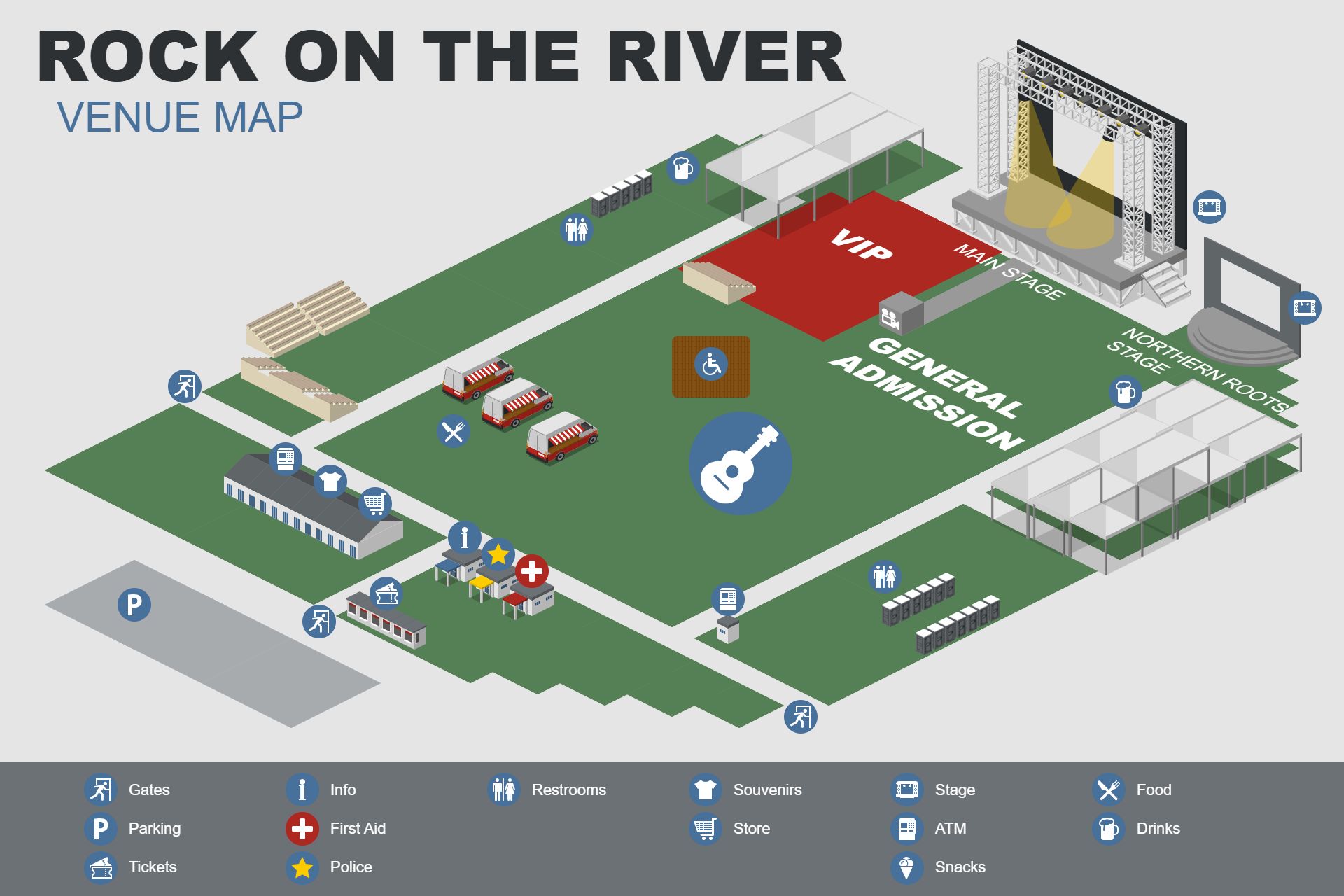 rock on the river venue map