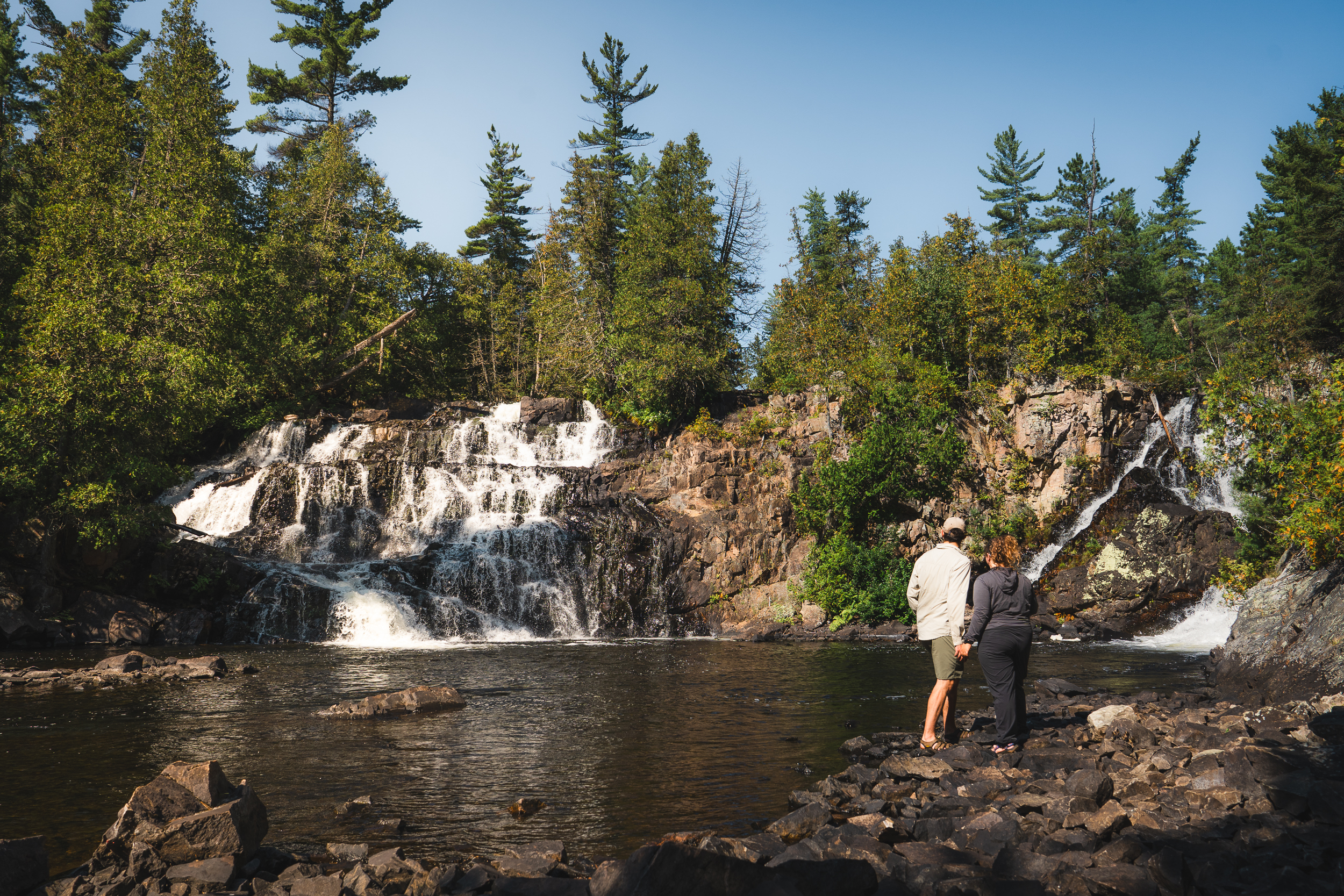 Stunning twin waterfalls at Bridal Veil Falls along the Lady Evelyn River