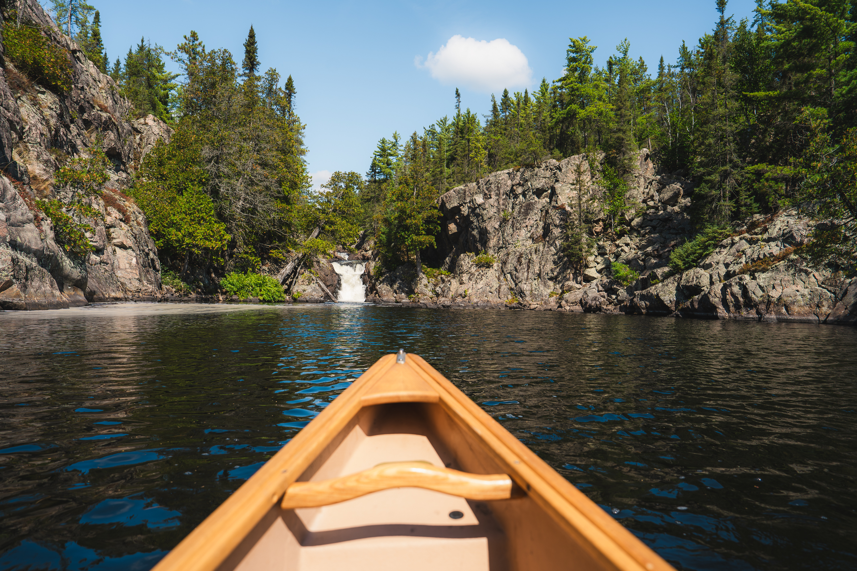The grueling portage to the right of Fat Man Falls on the Lady Evelyn River