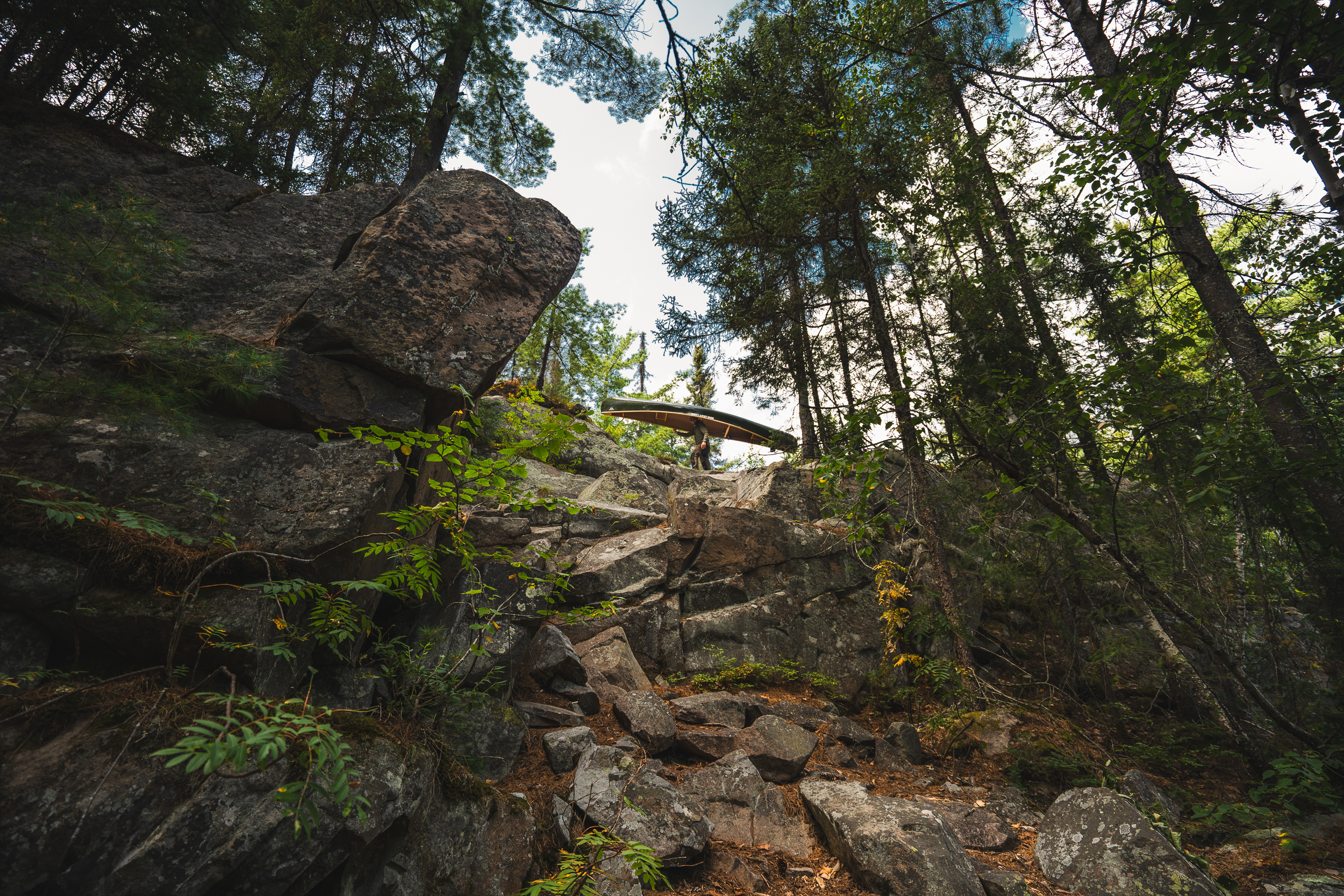  The infamous “Golden Staircase” portage around Centre Falls
