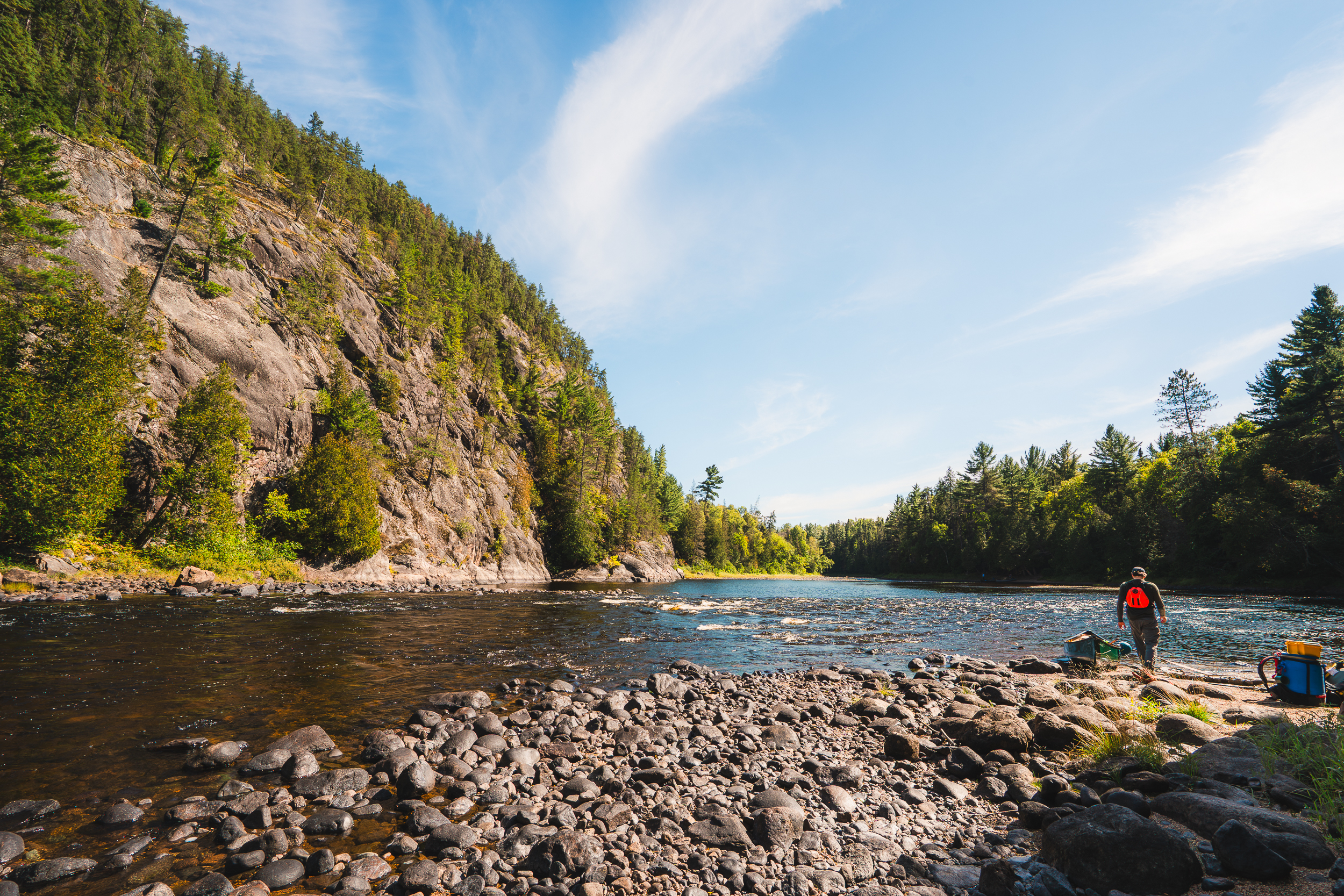 Towering canyon walls at Cliff Rapids