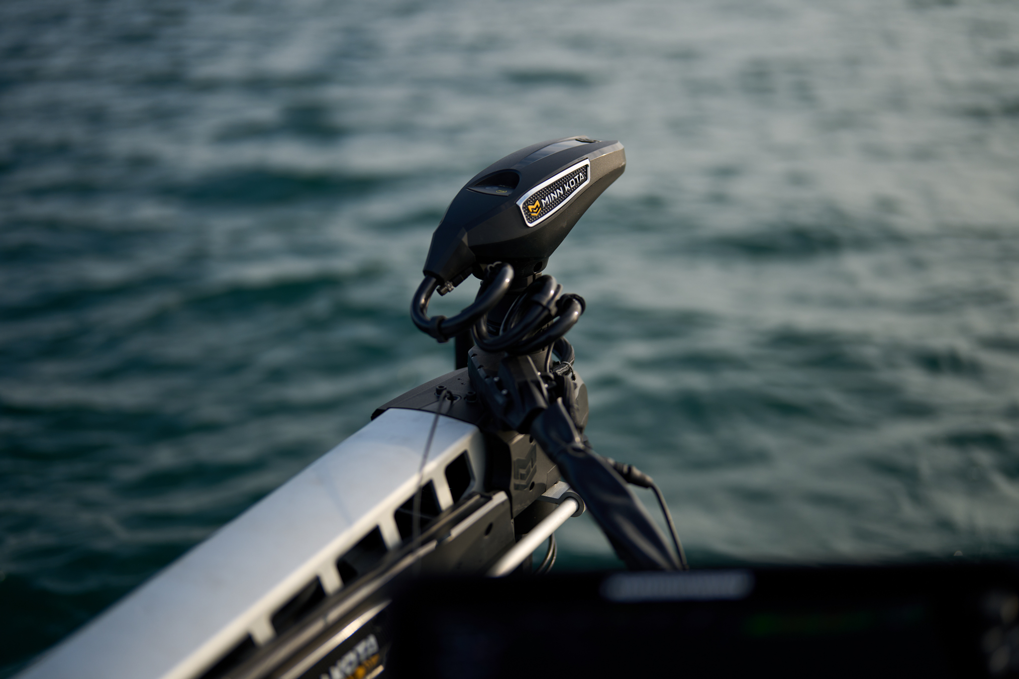 Use the trolling motor spot lock function when you have found a school of fish.