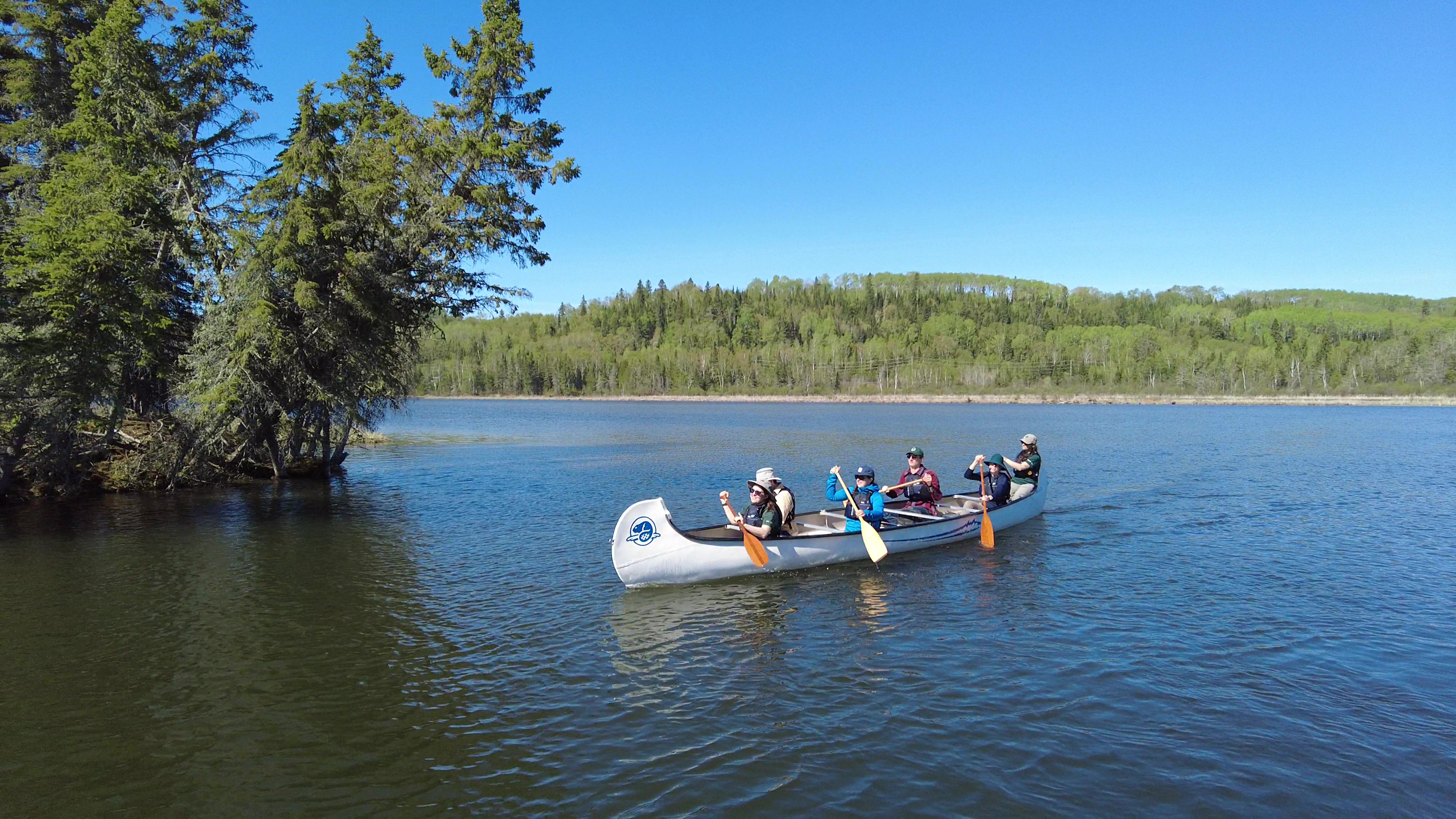 Voyageur canoe on Nipigon River