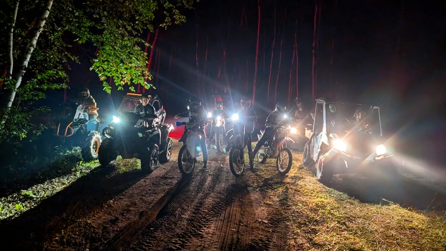 atvs sxs and adv bikes at night - follow her north tours