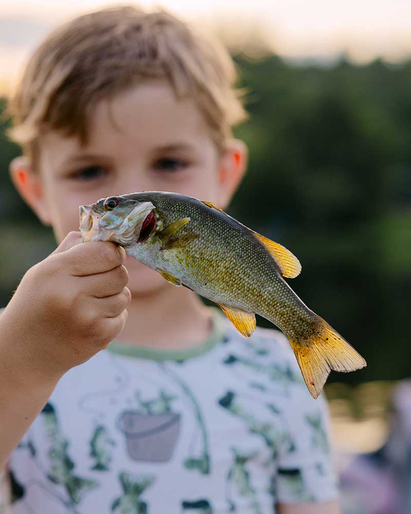 child fishing