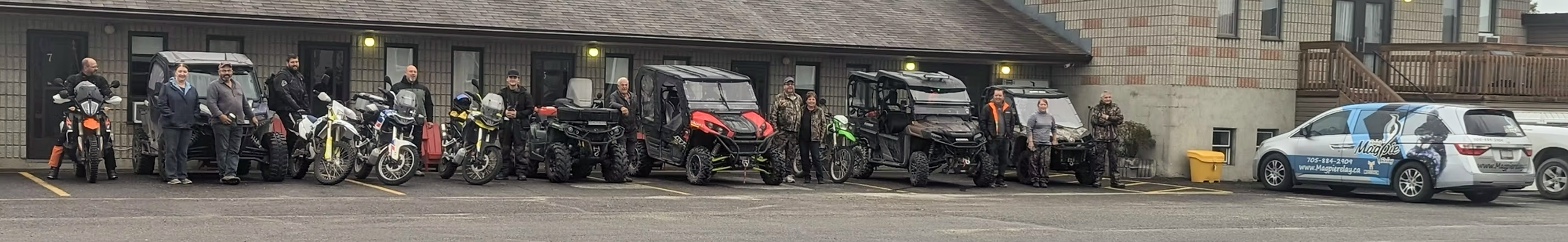 atvs and ADV bikes at Magpie Relay in Dubreuilville ontario